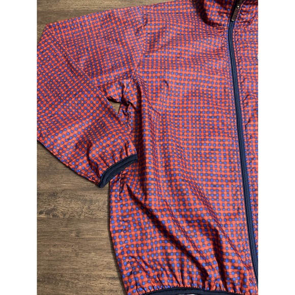 Louis Garneau Womens M Cycling Jacket Red/Blue Check Windbreaker Medium Full Zip - Picture 2 of 13